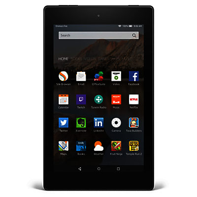 Amazon Fire HD 8 Tablet, Quad-core, Fire OS, 8 , Wi-Fi, 16GB Black
